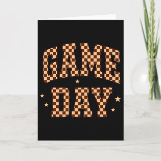 Funny Checkered Game Day Footll Men Women Kids Tou Card