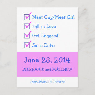 Funny Checklist Save the Date Announcement Postcard