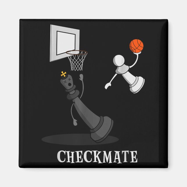 Funny Checkmate Chess Basketball Game Board King P Magnet (Front)