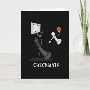 Funny Checkmate Chess Sketll Game Board King Pawn  Card