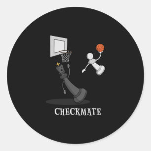 Funny Checkmate Chess Sketll Game Board King Pawn Classic Round Sticker