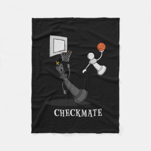 Funny Checkmate Chess Sketll Game Board King Pawn Fleece Blanket