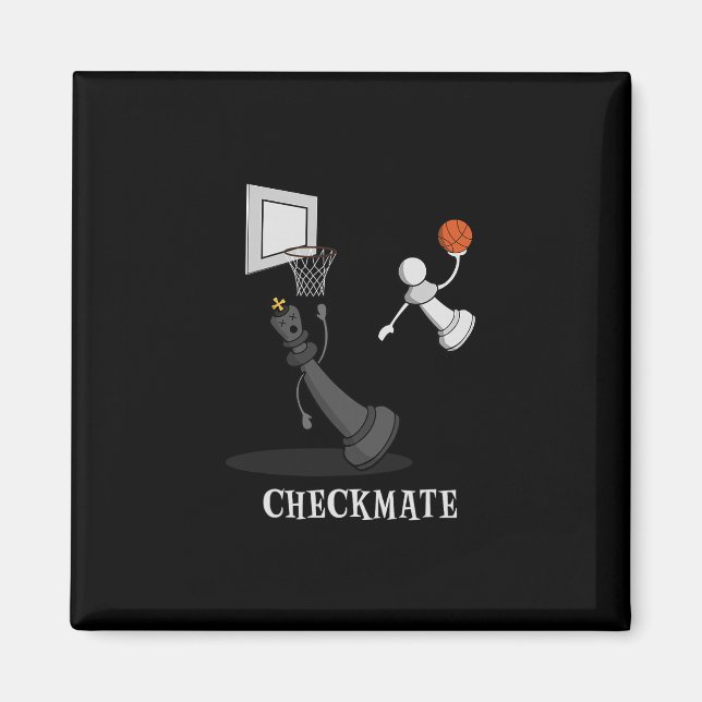 Funny Checkmate Chess Sketll Game Board King Pawn  Magnet (Front)