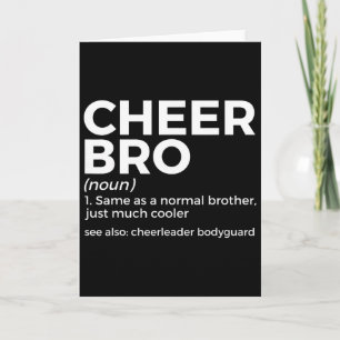 Funny Cheer Bro Definition Cheerleader Bodyguard Card