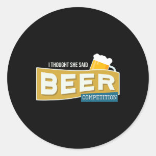 Funny Cheer Dad Beer Competition Cheerleading T-sh Classic Round Sticker