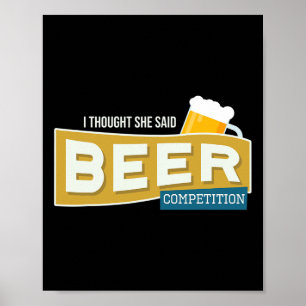 Funny Cheer Dad Beer Competition Cheerleading T-sh Poster