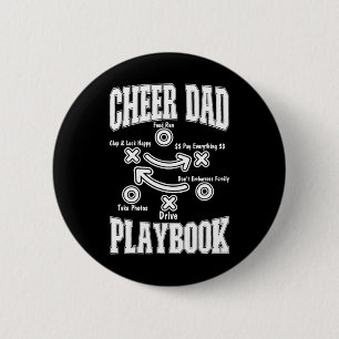 Funny Cheer Dad Cheerleader Playbook Cheerleading 6 Cm Round Badge