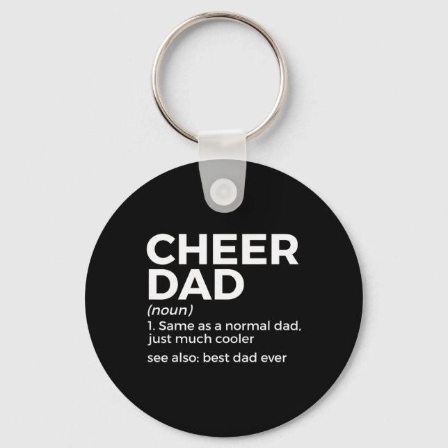 Funny Cheer Dad Definition Best Dad Ever Cheerlead Key Ring (Front)