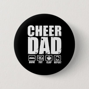 Funny Cheer Dad Proud Cheerleader Father Humour Fa 6 Cm Round Badge