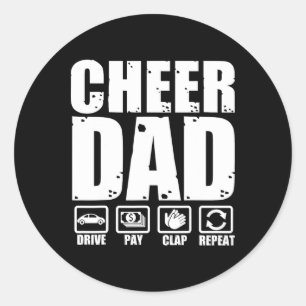 Funny Cheer Dad Proud Cheerleader Father Humour Fa Classic Round Sticker