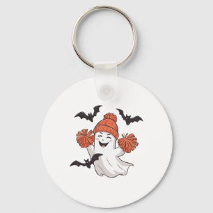 Funny Cheer Ghost Cheerleading Spooky Cheerleader Key Ring