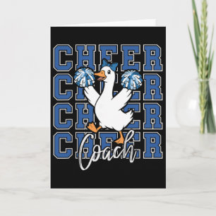 Funny Cheer Goose Coach Blue Coquette Bow Sport Ch Card