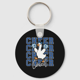 Funny Cheer Goose Coach Blue Coquette Bow Sport Ch Key Ring