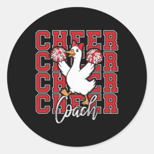 Funny Cheer Goose Coach Red Coquette Bow Sport Che Classic Round Sticker