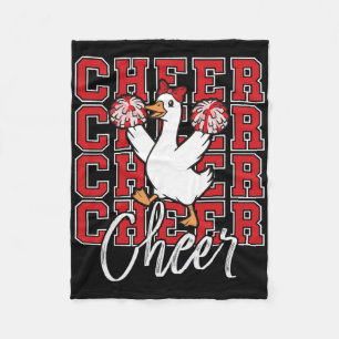 Funny Cheer Goose Squad Red Coquette Bow Sport Che Fleece Blanket