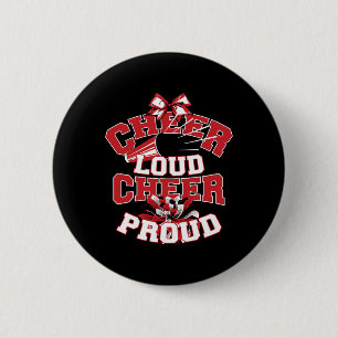 Funny Cheer Loud Cheer Proud Cute Cheering Squad M 6 Cm Round Badge