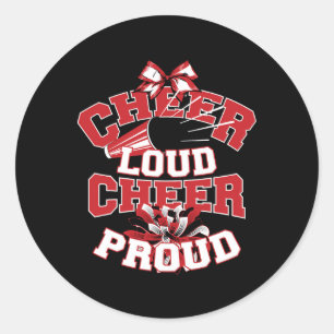 Funny Cheer Loud Cheer Proud Cute Cheering Squad M Classic Round Sticker