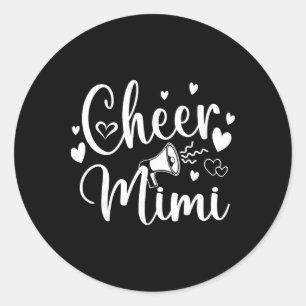Funny Cheer Mimi Cheerleading Cute Mum Grandma Mat Classic Round Sticker