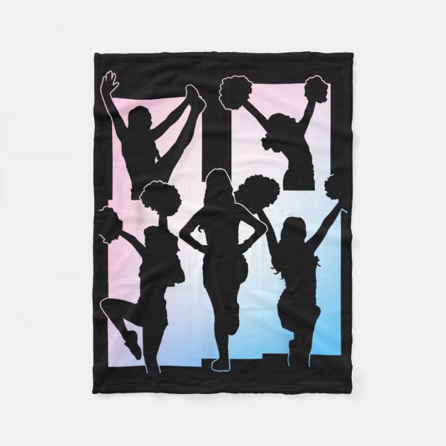 Funny Cheerleader Cheering Acrotic Enthusiast Chee Fleece Blanket (Front)
