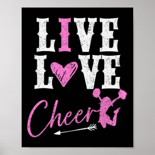 Funny Cheerleader Cheerleading Girls Live Love Che Poster