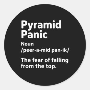 Funny Cheerleader Definition Pyramid Panic Team Gy Classic Round Sticker
