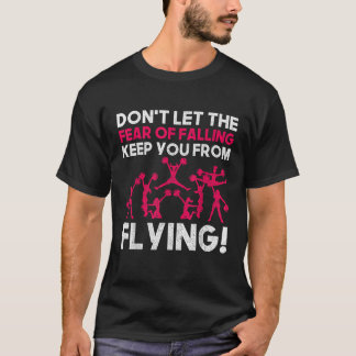 Funny Cheerleader Flying and Falling Cheerleading T-Shirt