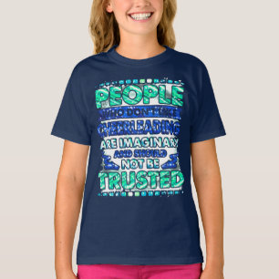 Funny Cheerleader Quote in Purple and Blue T-Shirt