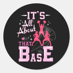 Funny Cheerleading All About That Se Cheer Leader Classic Round Sticker