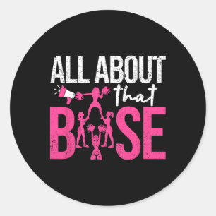 Funny Cheerleading All About That Se Cheer Leader Classic Round Sticker