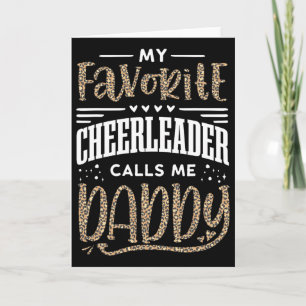Funny Cheerleading Daughter Father Leopard Cheetah Card