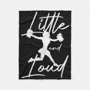 Funny Cheerleading Girl Little And Loud Cheerleade Fleece Blanket