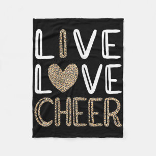 Funny Cheerleading Girls Leopard Cheetah Print Lov Fleece Blanket