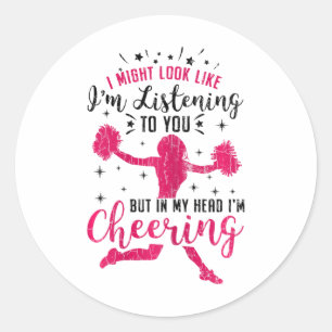 Funny Cheerleading Graphic For Cheer Girls Cheerle Classic Round Sticker