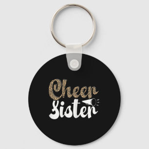 Funny Cheerleading Leopard Graphic Women Cheer Sis Key Ring