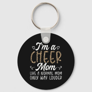 Funny Cheerleading Lover Leopard Pattern Women Che Key Ring
