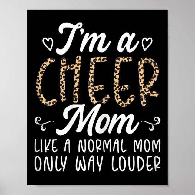 Funny Cheerleading Lover Leopard Pattern Women Che Poster (Front)