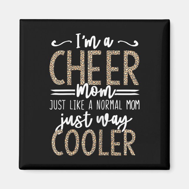 Funny Cheerleading Mother Leopard Cheetah Print Ch Magnet (Front)
