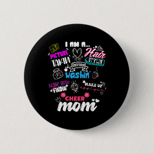 Funny Cheerleading Mum For Cheer Moms Cheer Squad 6 Cm Round Badge