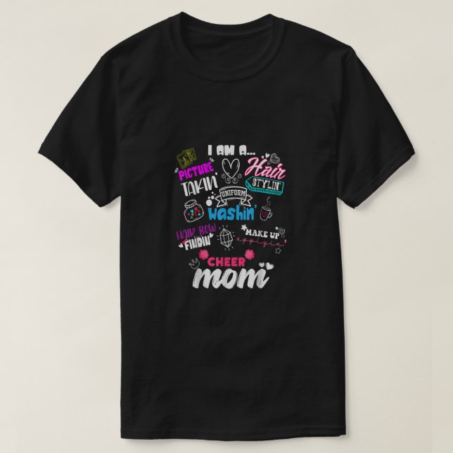 Funny Cheerleading Mum For Cheer Moms Cheer Squad  T-Shirt (Design Front)