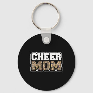 Funny Cheerleading Mum Leopard Cheetah Print Cheer Key Ring