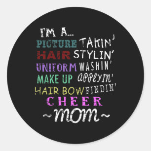 Funny Cheerleading Mum Shirts For Cheer Moms Classic Round Sticker