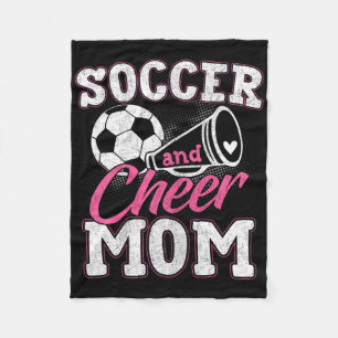 Funny Cheerleading Mum Soccer And Cheer Mum Fleece Blanket