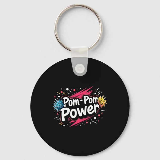 Funny Cheerleading Quote Gift Power  Key Ring (Front)