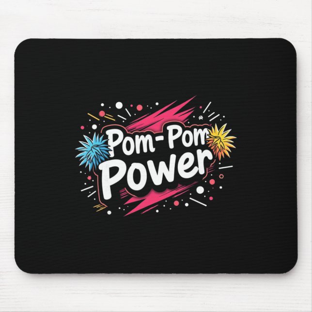 Funny Cheerleading Quote Gift Power  Mouse Pad (Front)
