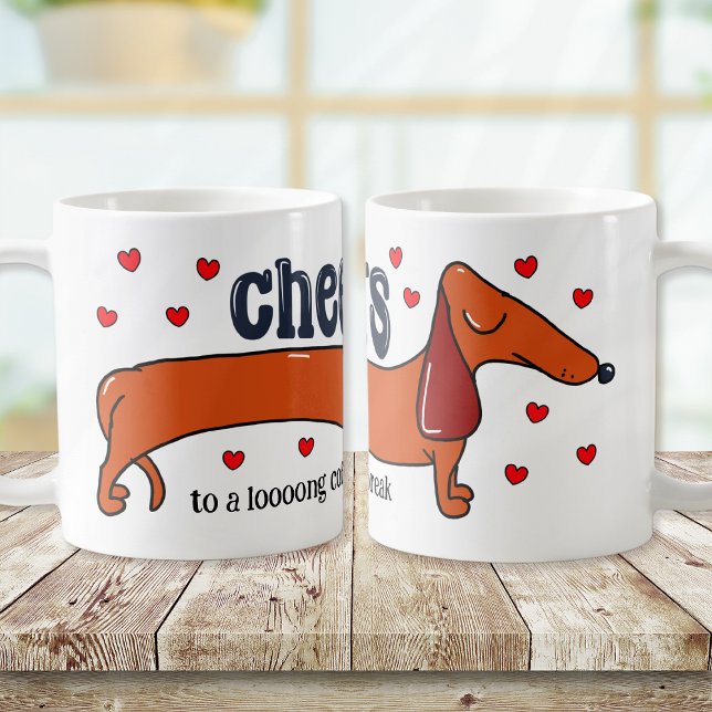 Funny Cheers to a Long Coffee Break Dog Mug (Creator Uploaded)