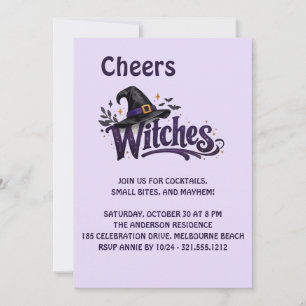 Funny Cheers Witches Halloween Girls Night Party Invitation