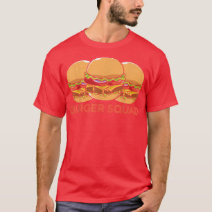 Funny Cheese Burger Squad Food Graphic Kawaii Anim T-Shirt