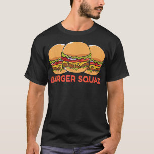 Funny Cheese Burger Squad Food Graphic Kawaii Anim T-Shirt