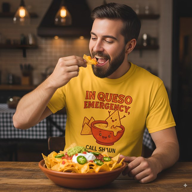 Funny Cheese Gift In Queso Emergency T-Shirt (Creator Uploaded)