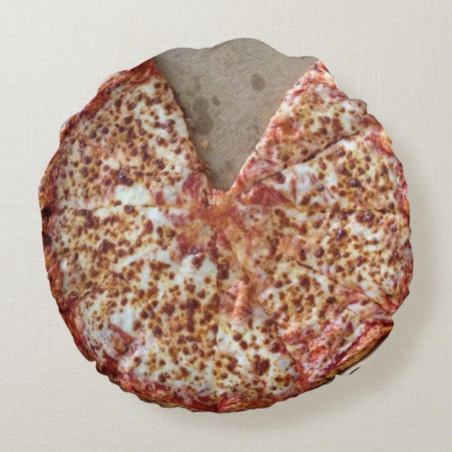 Funny Cheese Pizza Round Cushion (Back)